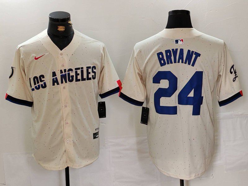 Men Los Angeles Dodgers #24 Bryant Cream Fashion Nike Game MLB Jersey style 629